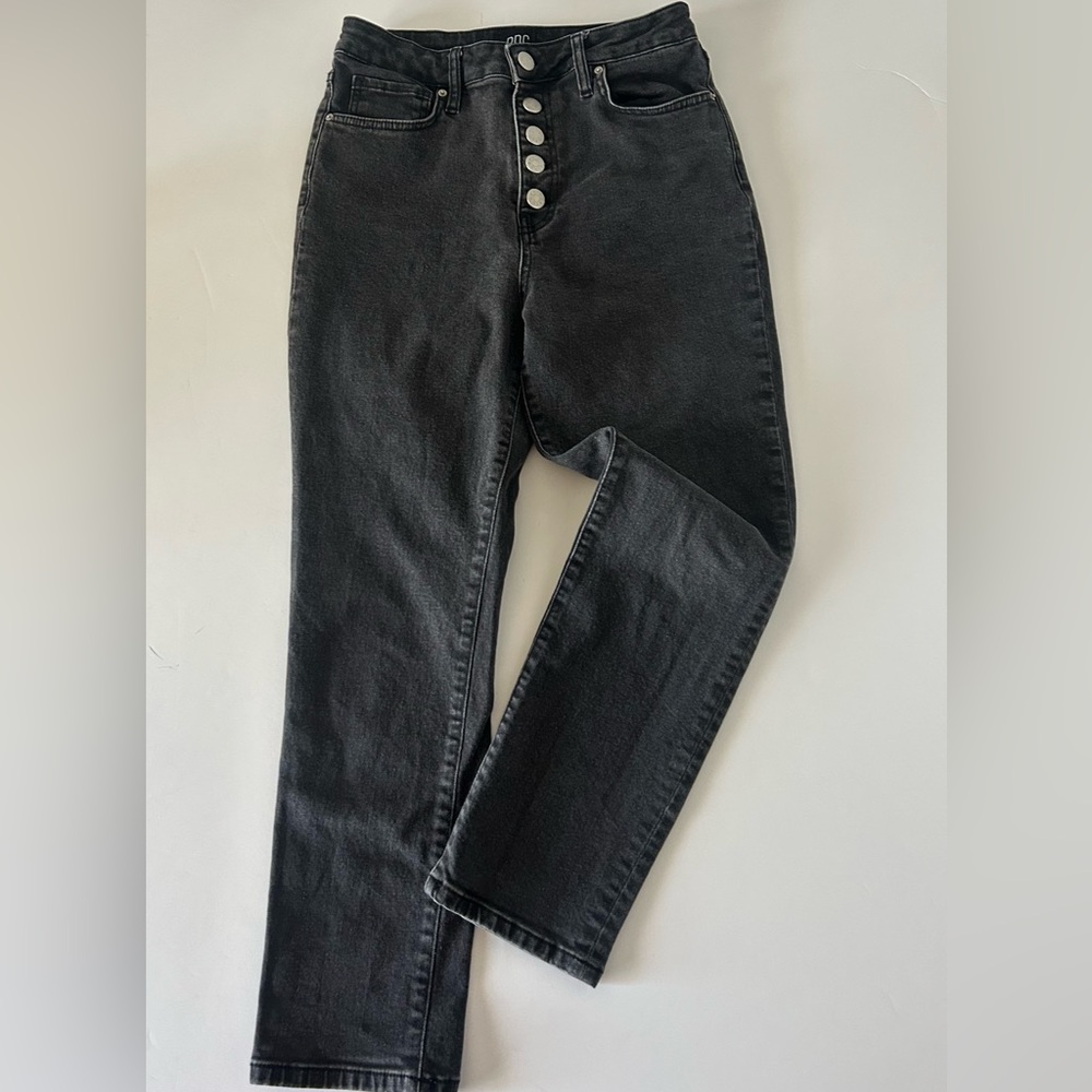 BDG Urban Outfitters Girlfriend High Rise exposed button fly black jeans size 29